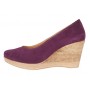 Pantofi dama mov din piele naturala intoarsa cu talpa tip pana de 7 cm P50MOV